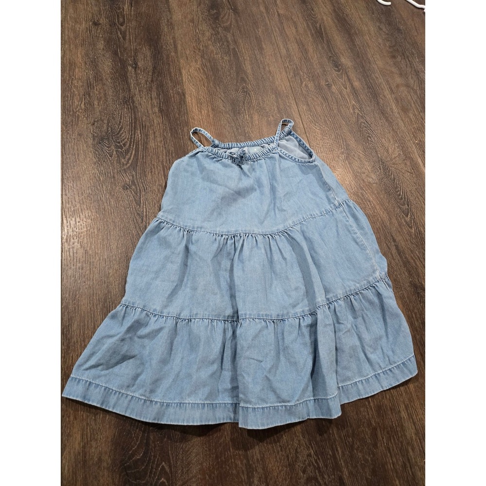 BabyGap Toddler Girls Light Wash Tiered Denim Chambray Dress Size 3 Years